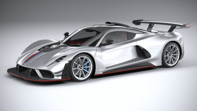 Hennessey Venom F5 Revolution Coupe 2023 3D Модель .c4d .max .obj .3ds .fbx .stl .blend 