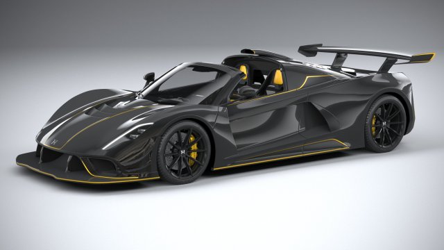 Hennessey Venom F5 Revolution Roadster 2023 3D Model .c4d .max .obj .3ds .fbx .stl .blend 