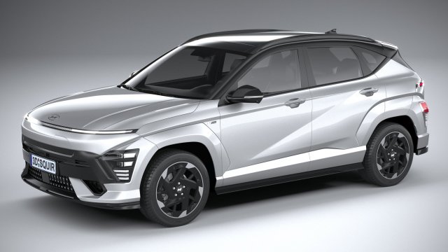 Hyundai Kona Electric N-Line 2024 3D Model .c4d .max .obj .3ds .fbx .stl .blend 