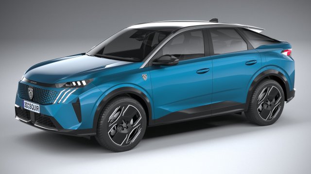 Peugeot E-3008 2024 Modèle 3D .c4d .max .obj .3ds .fbx .stl .blend 