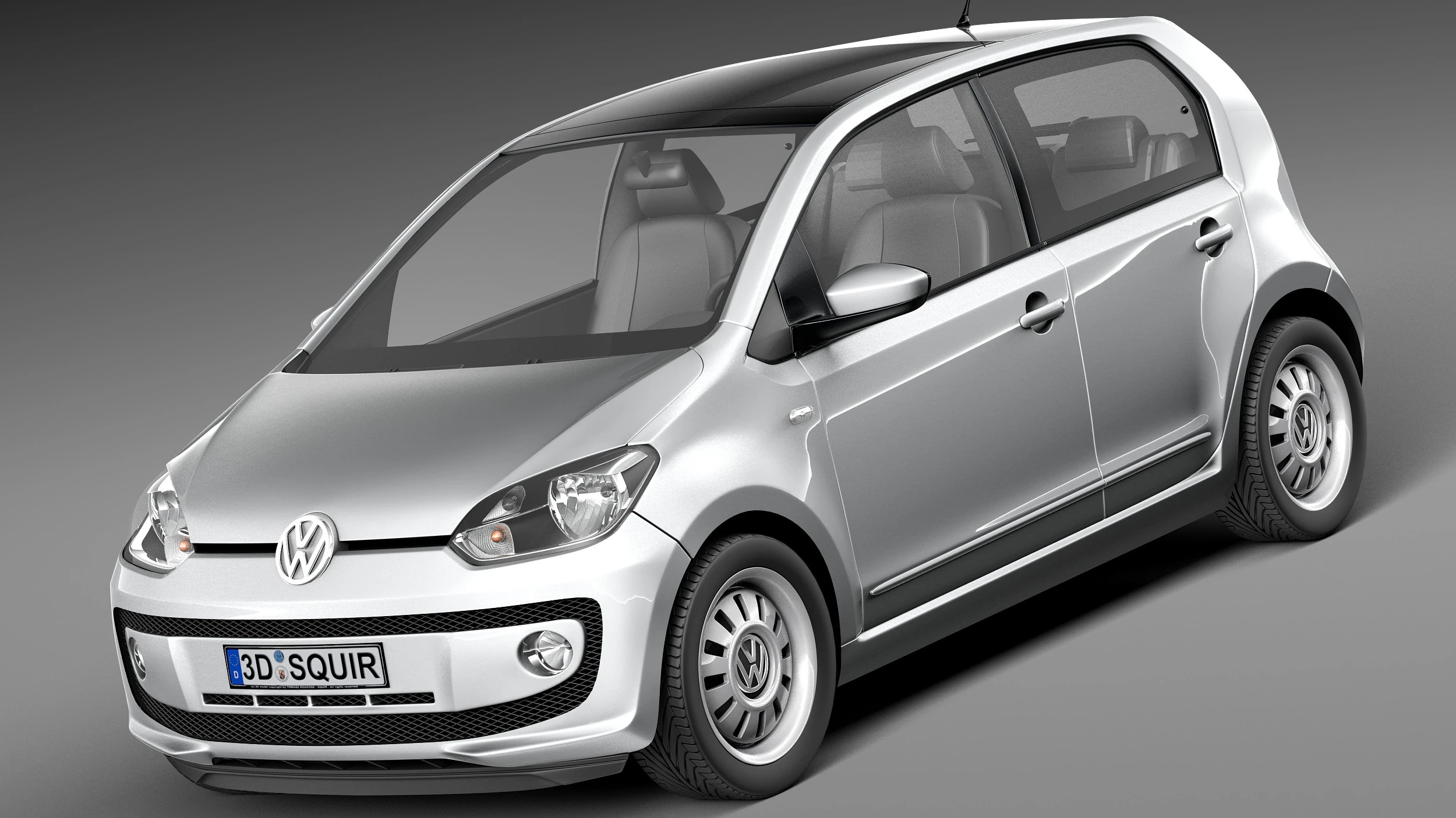 Volkswagen Up 5-door 2013 3D Model .c4d .max .obj .3ds .fbx .stl .blend 