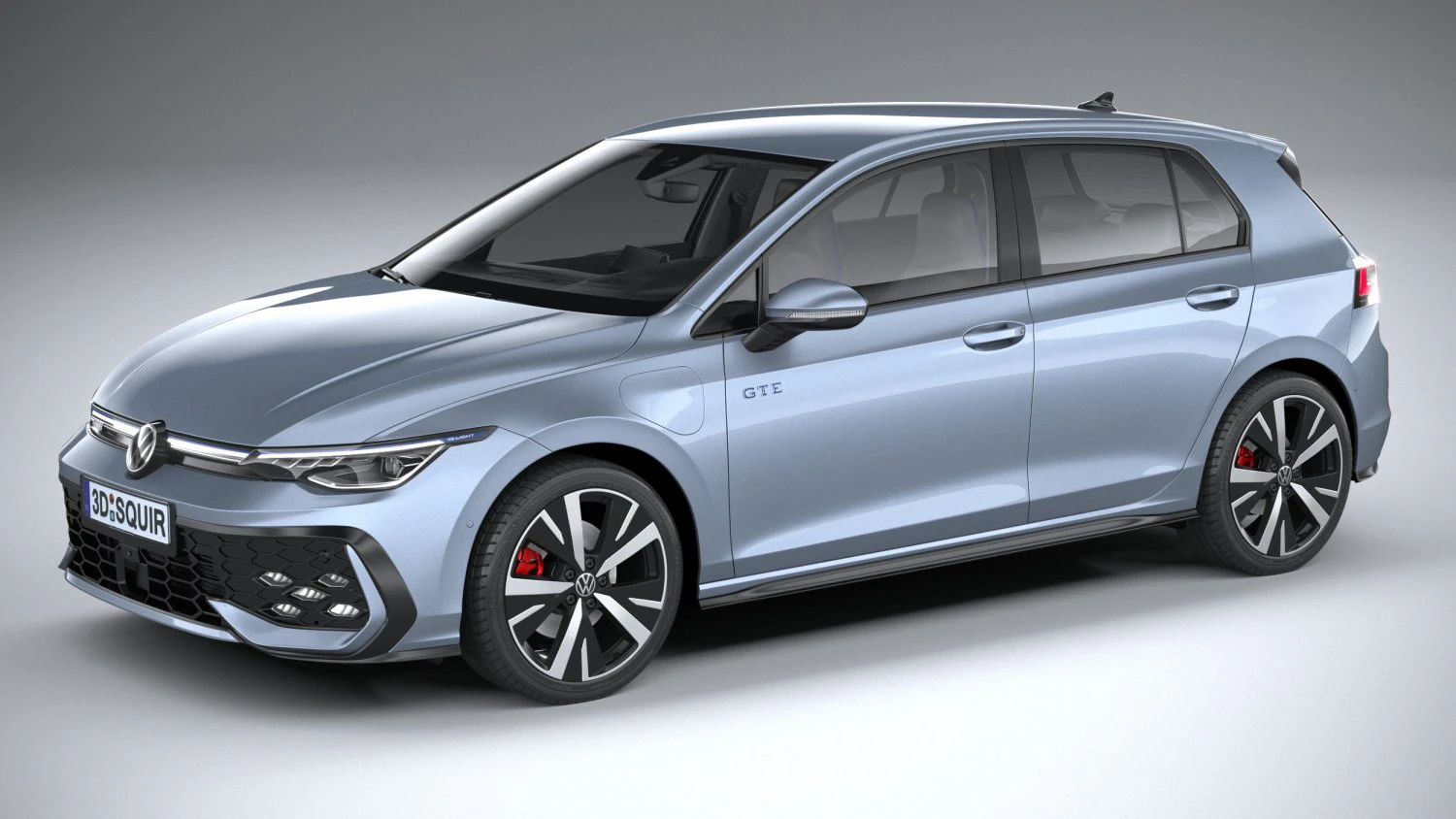 Volkswagen Golf GTE 2024 3D Model .c4d .max .obj .3ds .fbx .stl .blend