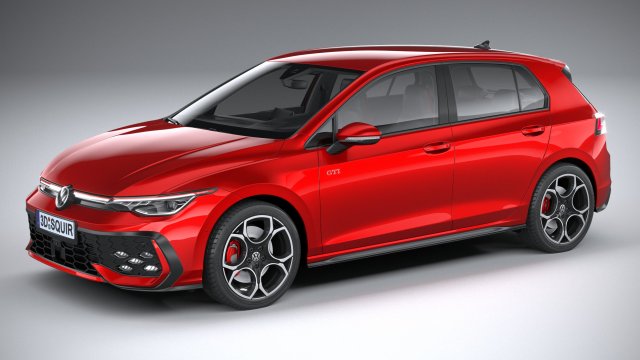 Volkswagen Golf GTI 2024 3D 모델 .c4d .max .obj .3ds .fbx .stl .blend 
