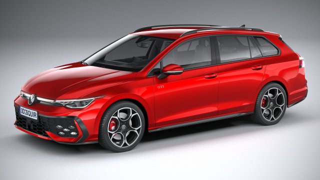 Volkswagen Golf GTI Variant 2024 3D-Modell .c4d .max .obj .3ds .fbx .stl .blend 