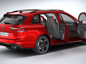 Volkswagen Golf GTI Variant 2024 3D-Modell