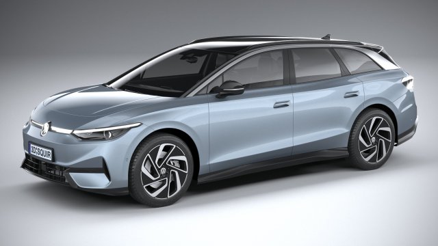 Volkswagen ID7 Tourer 2025 3D 모델 .c4d .max .obj .3ds .fbx .stl .blend 