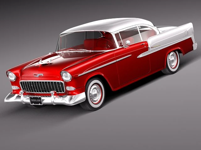 Chevrolet Bel Air Coupe 1955 3D Model .c4d .max .obj .3ds .fbx .stl .blend