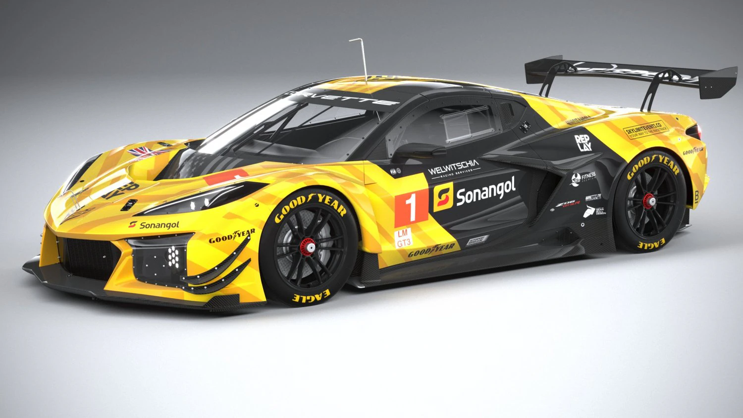 Chevrolet Corvette Z06 GT3 R Competi&ccedil;&atilde;o 2024 Modelo 3D .c4d .max .obj .3ds .fbx .stl .blend 