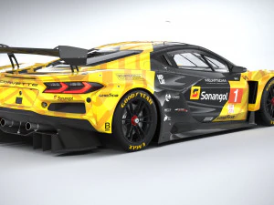 Chevrolet Corvette Z06 GT3 R Competi&ccedil;&atilde;o 2024 Modelo 3D