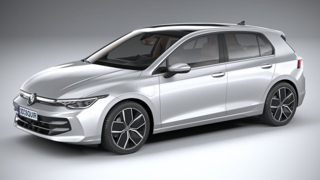 Volkswagen Golf 2024 3D 模型 .c4d .max .obj .3ds .fbx .stl .blend 