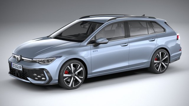 Volkswagen Golf GTE Variant 2024 3D 모델 .c4d .max .obj .3ds .fbx .stl .blend 