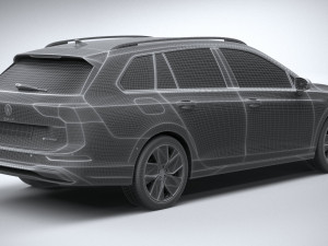 Volkswagen Golf Variant 2024 3D Model