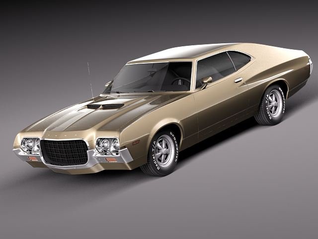 Gran Torino 1972 3Dモデル .c4d .max .obj .3ds .fbx .stl .blend 