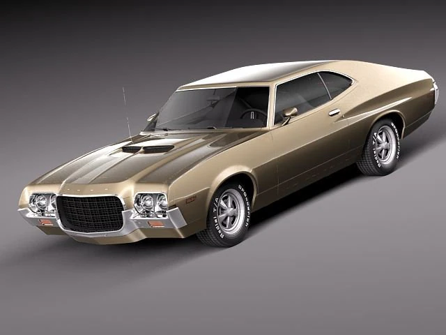 Gran Torino 1972 3D Model .c4d .max .obj .3ds .fbx .stl .blend 