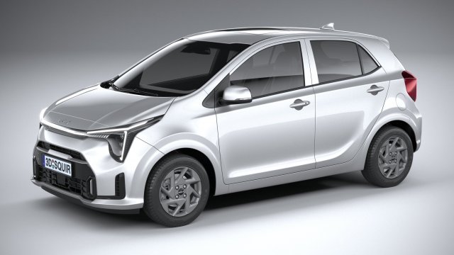 Kia Picanto Base 2024 3D Model .c4d .max .obj .3ds .fbx .stl .blend 
