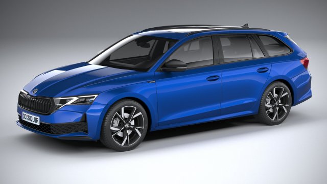 Skoda Octavia Combi 2025 3D मॉडल .c4d .max .obj .3ds .fbx .stl .blend 