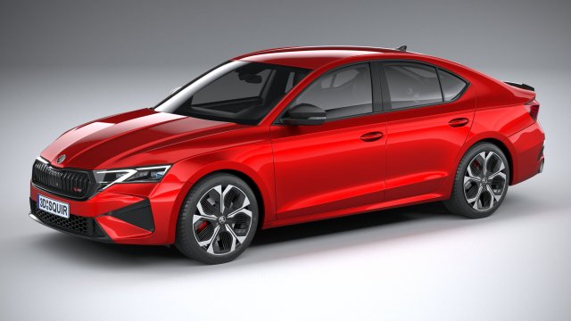Skoda Octavia RS 2025 3D Model .c4d .max .obj .3ds .fbx .stl .blend 