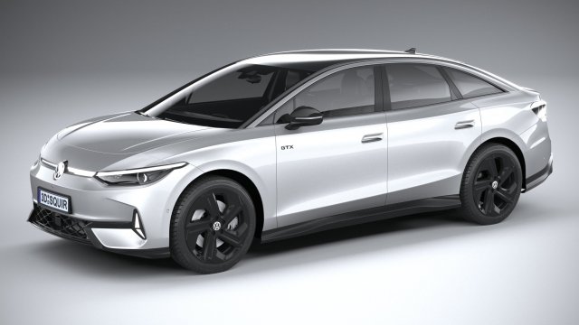 Volkswagen ID7 GTX 2025 3D Model .c4d .max .obj .3ds .fbx .stl .blend 