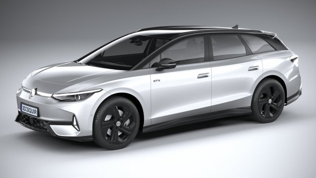 Volkswagen ID7 GTX Tourer 2025 3D Model .c4d .max .obj .3ds .fbx .stl .blend 