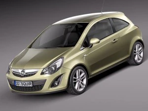 Opel Corsa 3-door 2012 3D Model