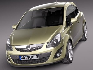 Opel Corsa 3-door 2012 3D Модель