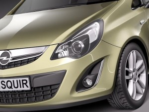 Opel Corsa 3-door 2012 3D Модель