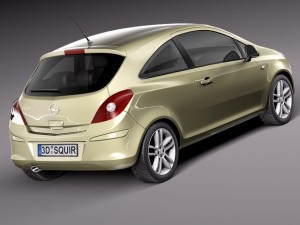 Opel Corsa 3-door 2012 3D Модель