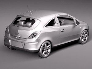 Opel Corsa 3-door 2012 3D Модель