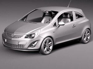 Opel Corsa 3-door 2012 3D Модель