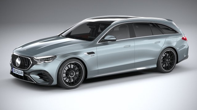 Mercedes-Benz E53 AMG Hybrid Estate 2025 3D Model .c4d .max .obj .3ds .fbx .stl .blend