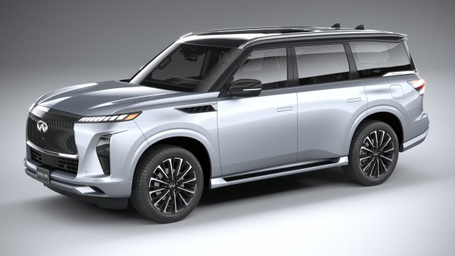 Infiniti QX80 2025 Model 3D .c4d .max .obj .3ds .fbx .stl .blend 