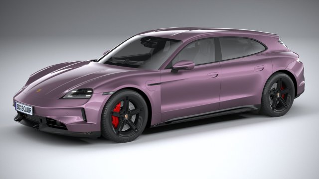 Porsche Taycan Turbo 4S Sport Turismo 2025 Model 3D .c4d .max .obj .3ds .fbx .stl .blend 