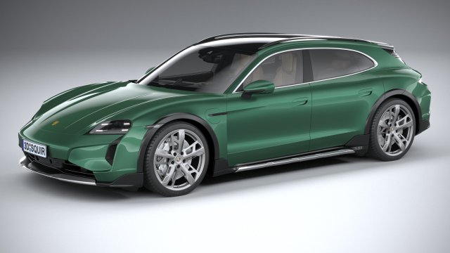 Porsche Taycan Turbo Cross Turismo 2025 3D 模型 .c4d .max .obj .3ds .fbx .stl .blend 