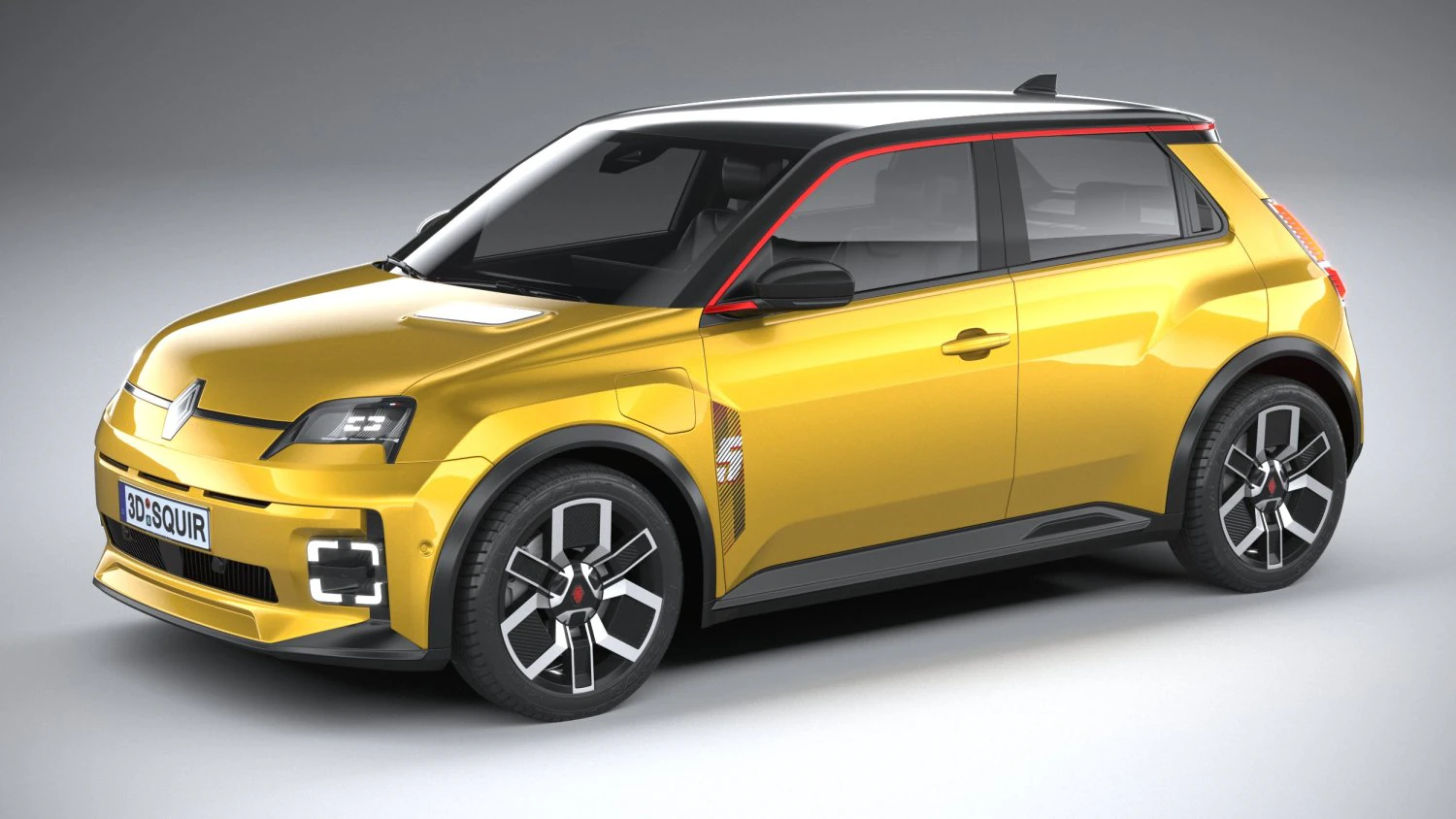 Renault 5 E-Tech 2025 3D Model .c4d .max .obj .3ds .fbx .stl .blend 