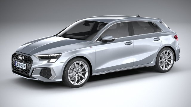 Audi A3 g-tron 2024 Modèle 3D .c4d .max .obj .3ds .fbx .stl .blend 