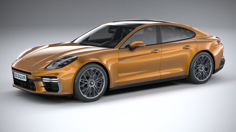 Porsche Panamera Turbo S 2024 3D Модель .c4d .max .obj .3ds .fbx .stl .blend 