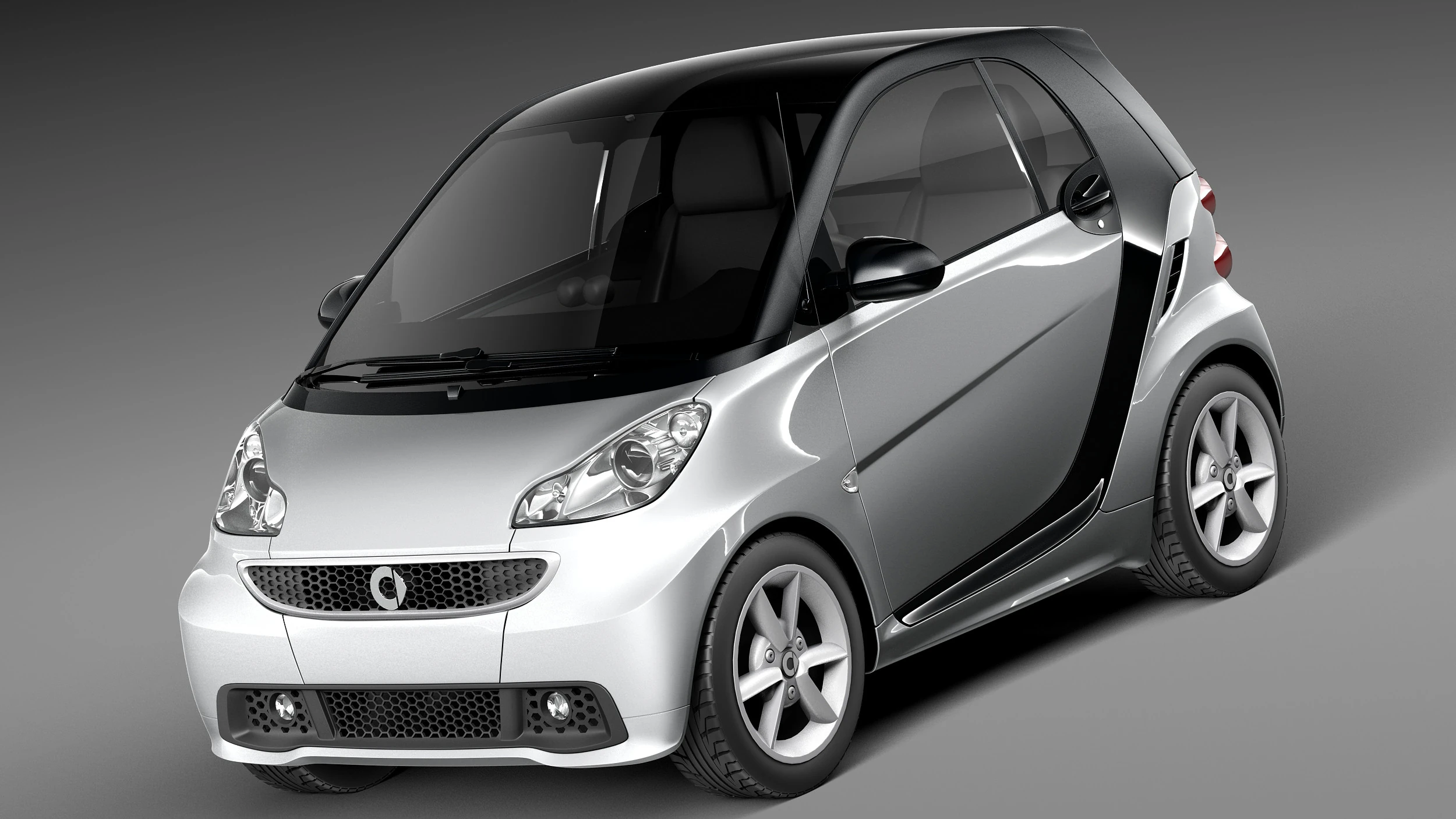 Smart 42 Fortwo 2013 3D Model .c4d .max .obj .3ds .fbx .stl .blend