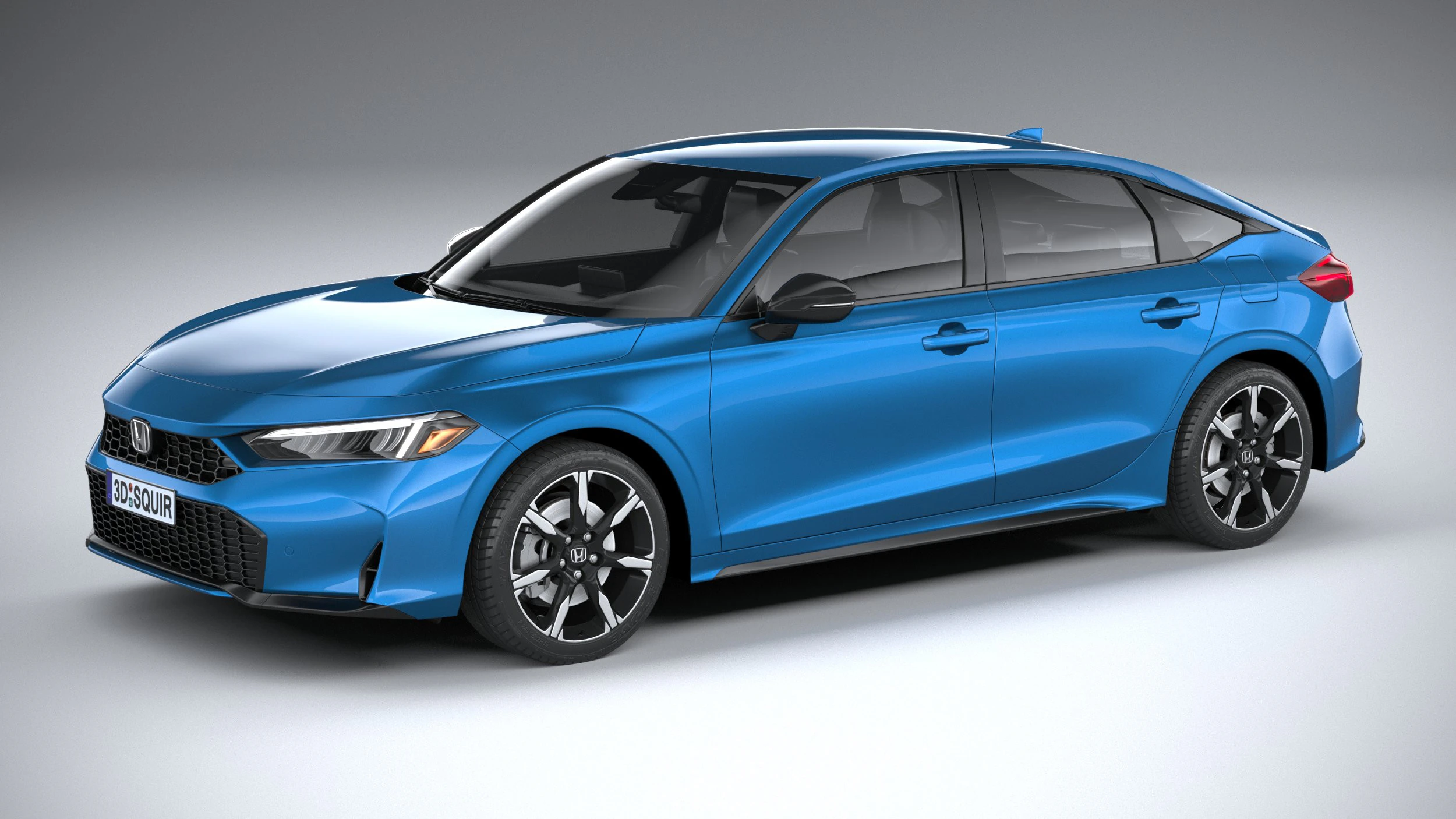 Honda Civic Hatchback 2025 3D Model .c4d .max .obj .3ds .fbx .stl .blend 