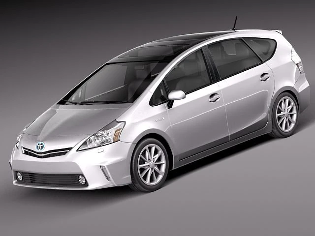 Toyota prius v 2012 3D Model .c4d .max .obj .3ds .fbx .stl .blend 