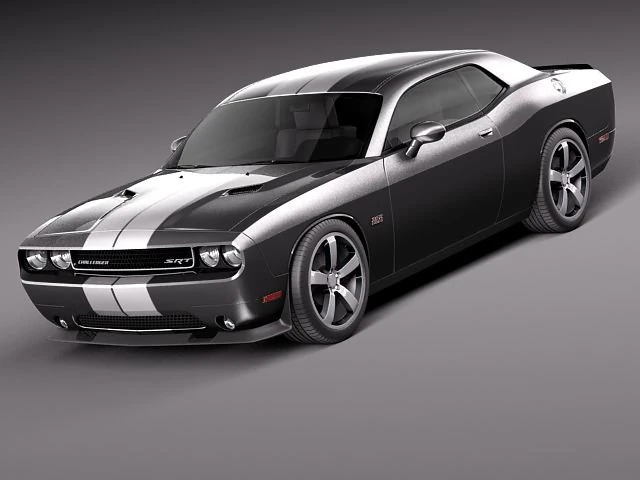 Dodge Challenger SRT8 392 2012 3D Model .c4d .max .obj .3ds .fbx .stl .blend