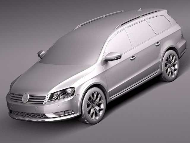 Volkswagen Passat (B7) variant 2014 3D model - Download Vehicles on