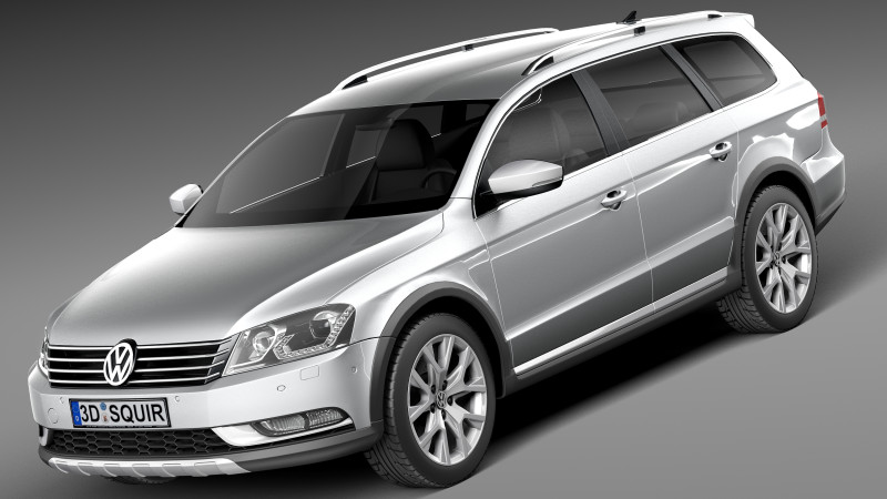 Volkswagen Passat Alltrack 2013 3D Model .c4d .max .obj .3ds .fbx .stl .blend