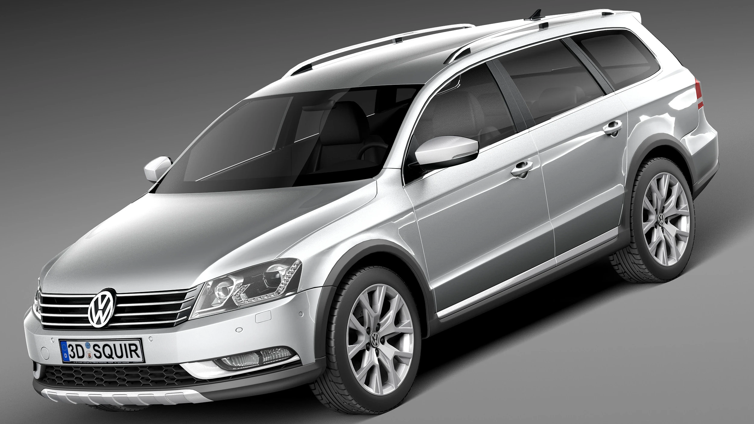 Volkswagen Passat Alltrack 2013 3D Model .c4d .max .obj .3ds .fbx .stl .blend 
