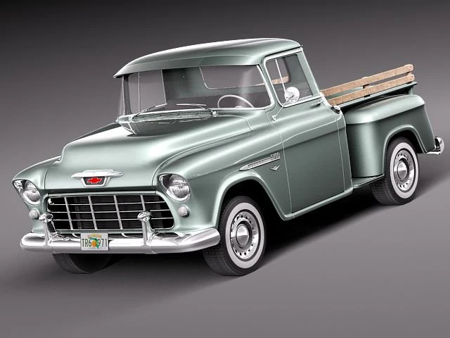 Chevrolet Pickup 1955 3D Model .c4d .max .obj .3ds .fbx .stl .blend 