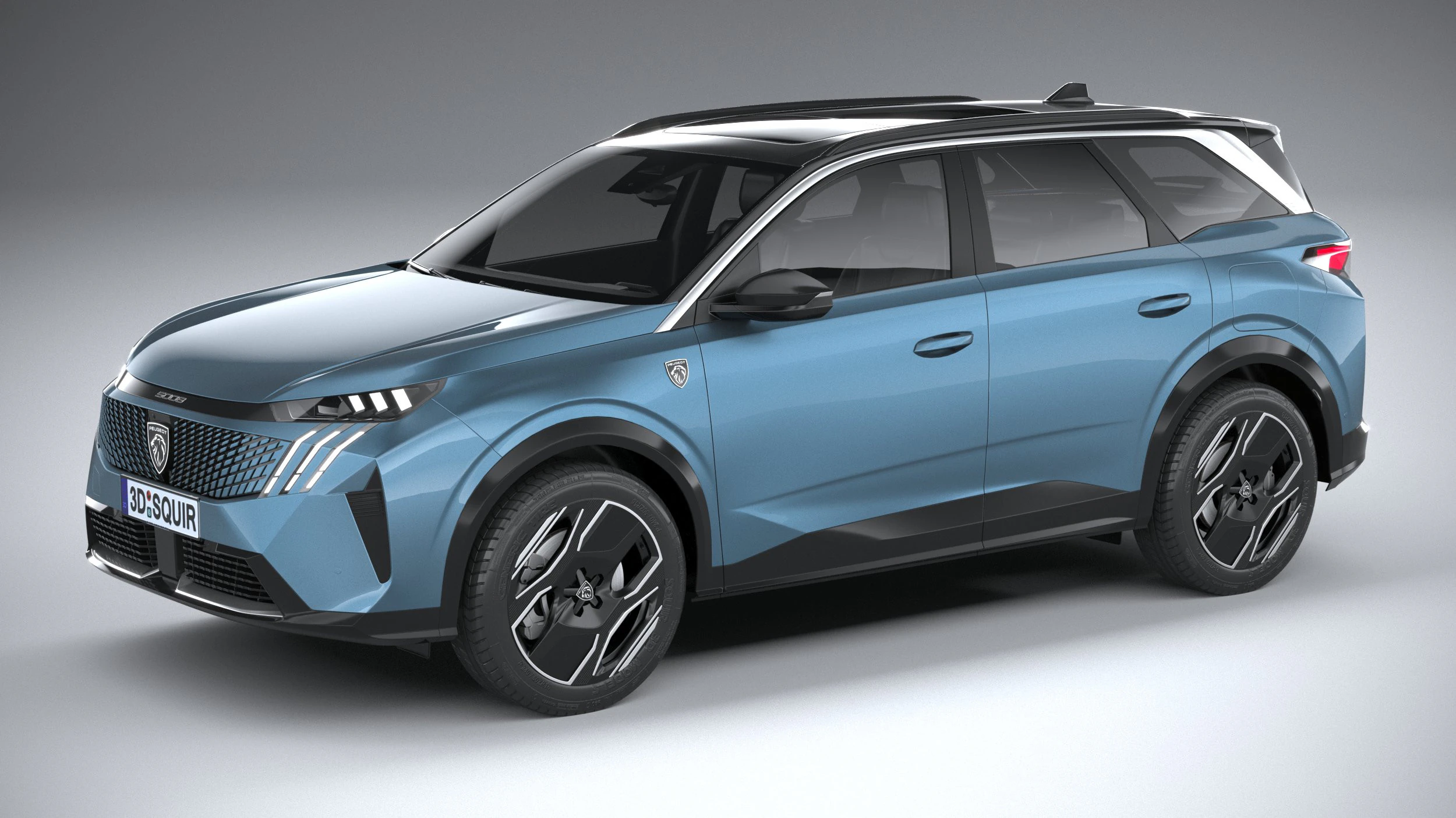 Peugeot E-5008 2025 3D Model .c4d .max .obj .3ds .fbx .stl .blend