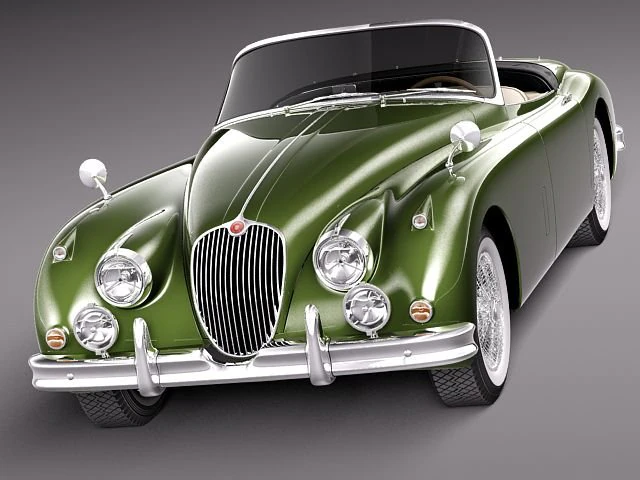 Jaguar XK150 Roadster 1957-1961 3D Model .c4d .max .obj .3ds .fbx .stl .blend