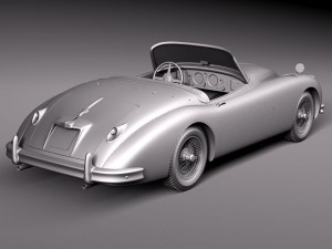 Jaguar XK150 Roadster 1957-1961 3D Model
