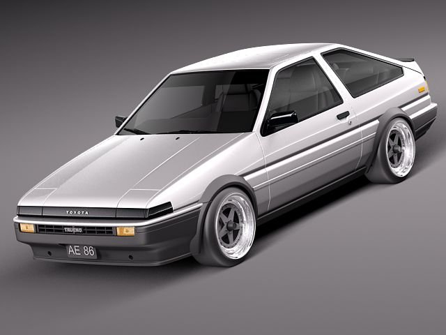 Toyota AE86 Levin 1983-1987 3Dモデル .c4d .max .obj .3ds .fbx .stl .blend 