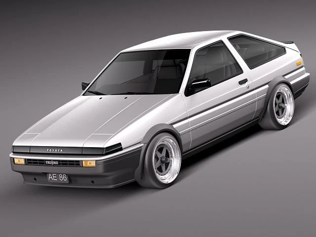 Toyota AE86 Levin 1983-1987 3D Model .c4d .max .obj .3ds .fbx .stl .blend