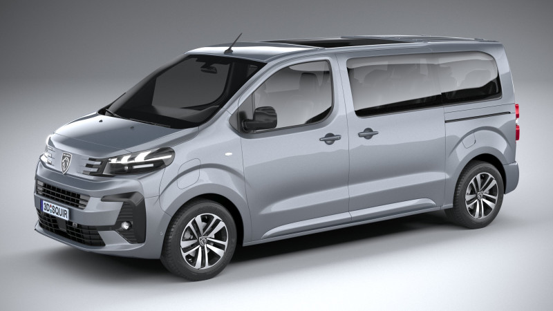Peugeot E-Traveller 2024 3D 模型 .c4d .max .obj .3ds .fbx .stl .blend 